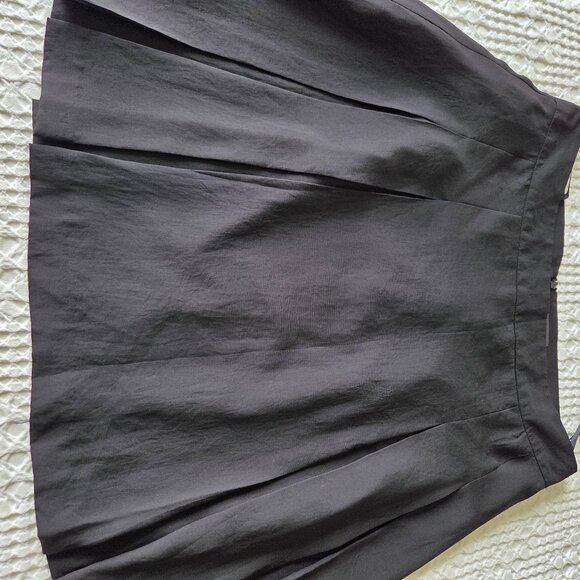 MEXX Pleated. A-line, black, silky knee length skirt. UK 16 or US 12 - Picture 1 of 5